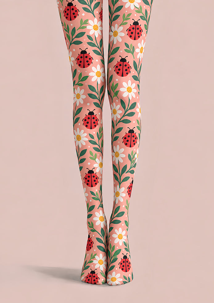 Cute Ladybug Floral Tights Hosiery Pantyhose L69-45