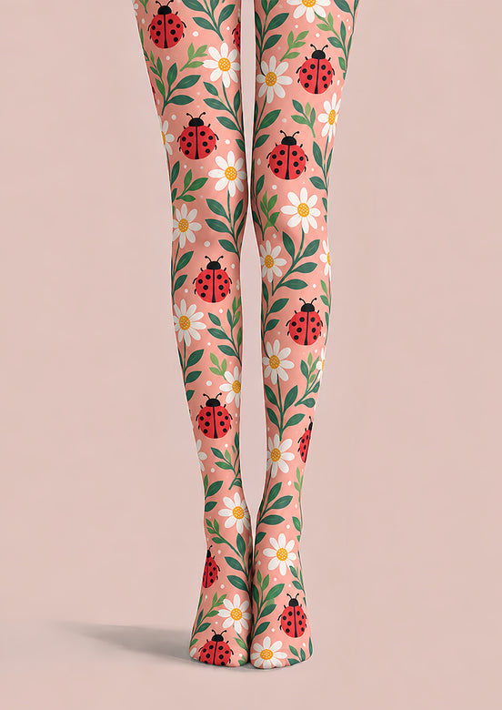 Cute Ladybug Floral Tights Hosiery Pantyhose L69-45