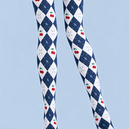 Preppy Cherry Pattern Argyle Diamond Tights L69-46