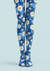 Blue Butterfly Daisy Print Tights Pantyhose L69-47