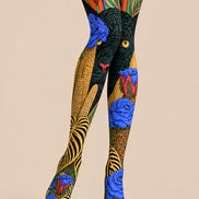 Black Panther Floral Graphic Tights Hosiery Pantyhose L69-52