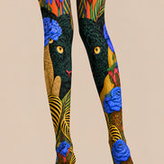 Black Panther Floral Graphic Tights Hosiery Pantyhose L69-52