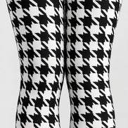 Black White Houndstooth Tights Hosiery Pantyhose L69-55