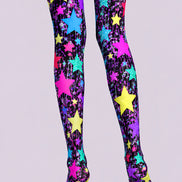 Y2K Colorful Neon Star Tights Hosiery Pantyhose L69-56