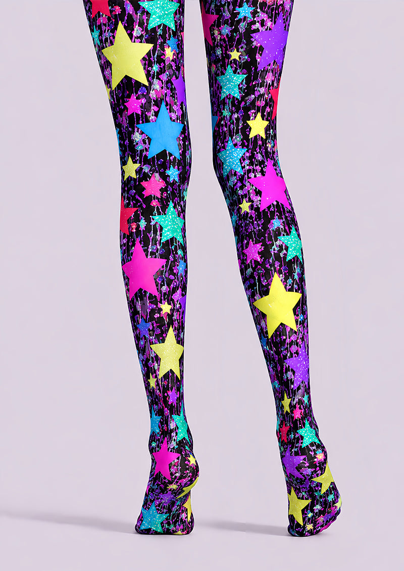 Y2K Colorful Neon Star Tights Hosiery Pantyhose L69-56