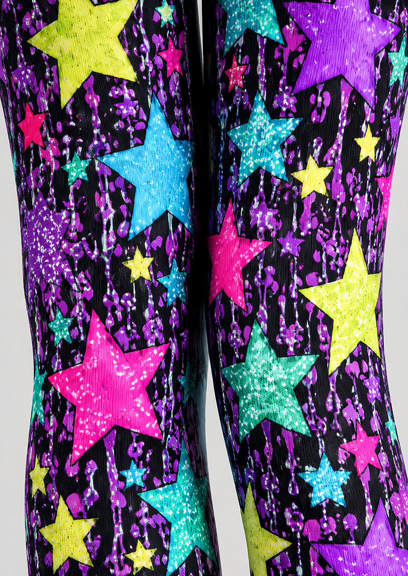 Y2K Colorful Neon Star Tights Hosiery Pantyhose L69-56