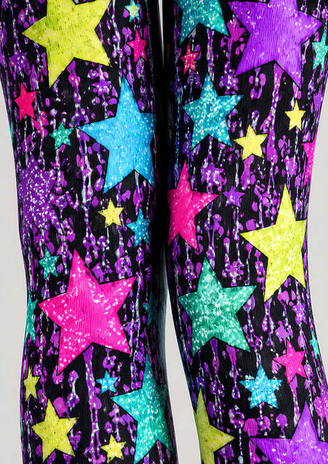 Y2K Colorful Neon Star Tights Hosiery Pantyhose L69-56