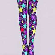 Y2K Colorful Neon Star Tights Hosiery Pantyhose L69-56