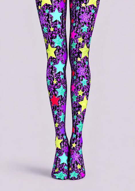 Y2K Colorful Neon Star Tights Hosiery Pantyhose L69-56