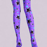 Rave Festival Neon Star Tights Hosiery Pantyhose L69-57