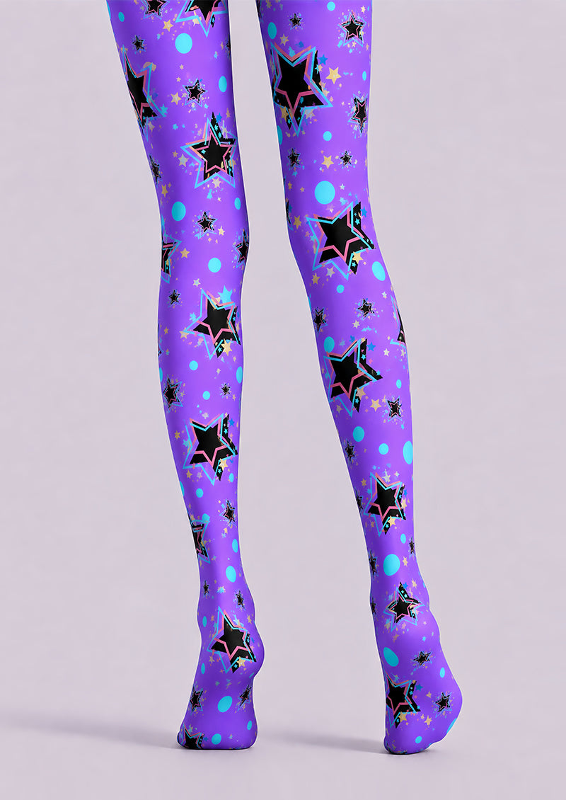 Rave Festival Neon Star Tights Hosiery Pantyhose L69-57