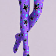 Rave Festival Neon Star Tights Hosiery Pantyhose L69-57
