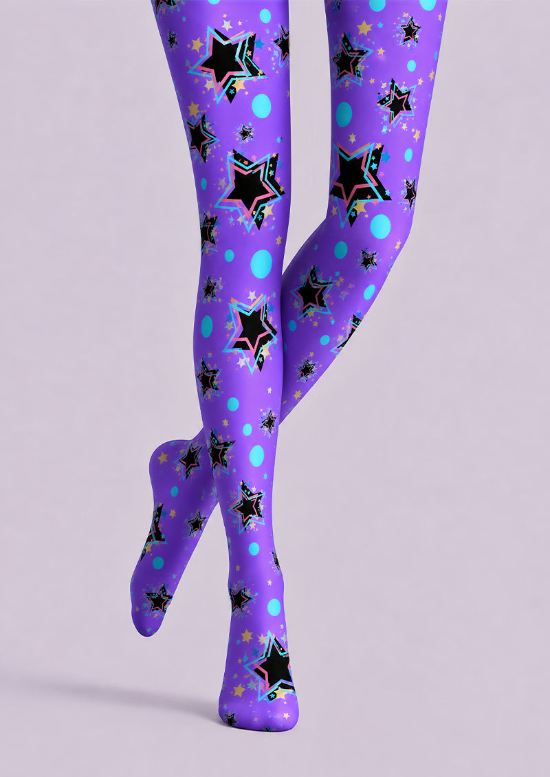 Rave Festival Neon Star Tights Hosiery Pantyhose L69-57
