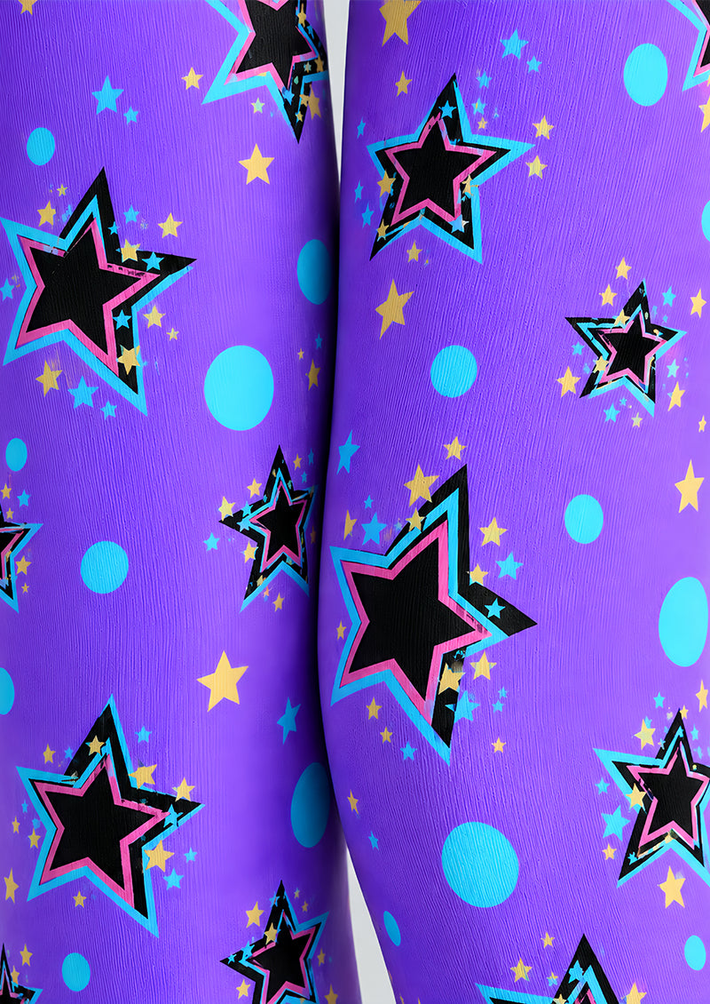 Rave Festival Neon Star Tights Hosiery Pantyhose L69-57