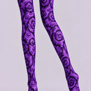 Halloween Purple Swirl Graphic Tights Hosiery L69-59