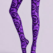 Halloween Purple Swirl Graphic Tights Hosiery L69-59