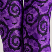 Halloween Purple Swirl Graphic Tights Hosiery L69-59
