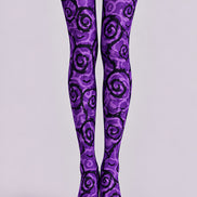 Halloween Purple Swirl Graphic Tights Hosiery L69-59
