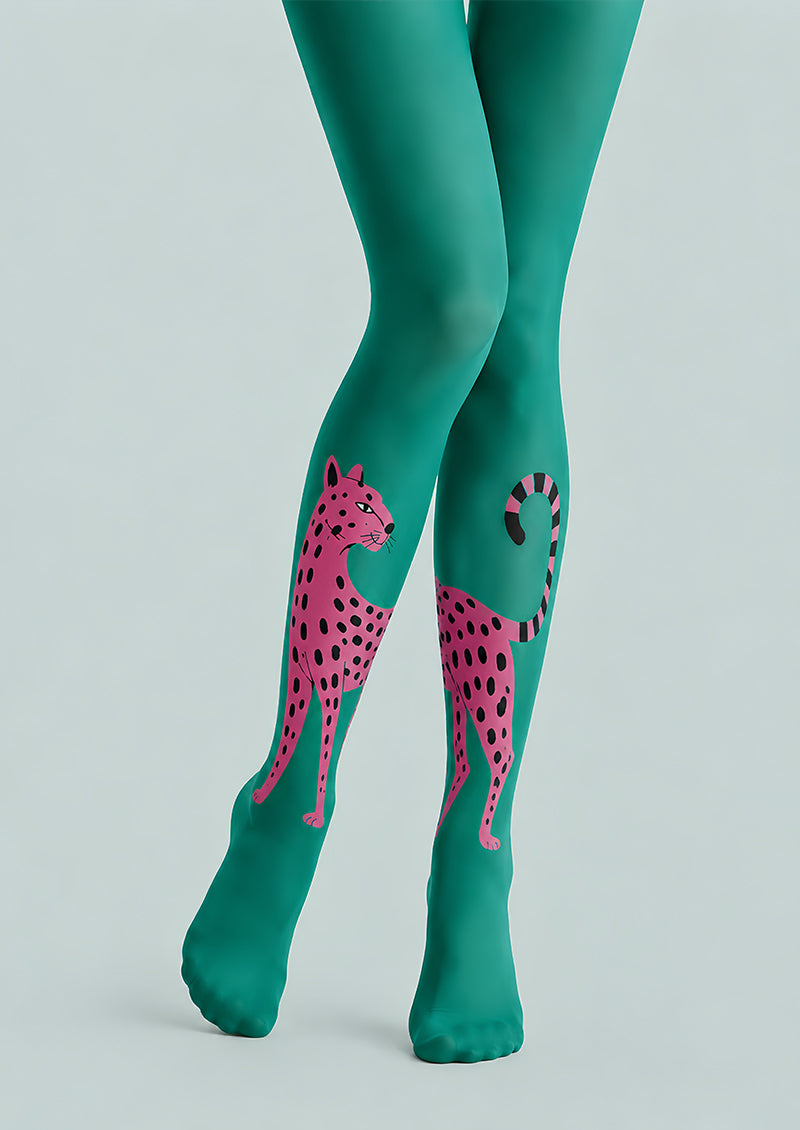 Pop Art Cheetah Print Tights Hosiery Pantyhose L69-6