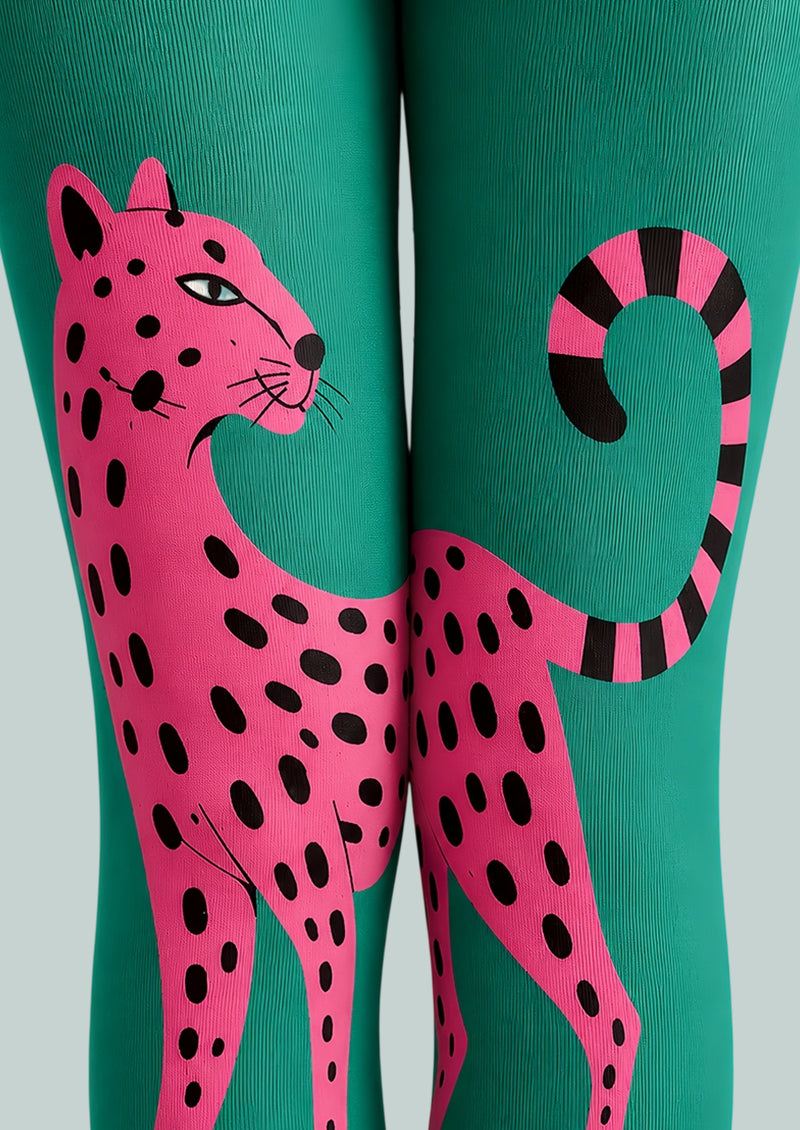Pop Art Cheetah Print Tights Hosiery Pantyhose L69-6