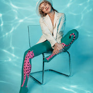 Pop Art Cheetah Print Tights Hosiery Pantyhose L69-6