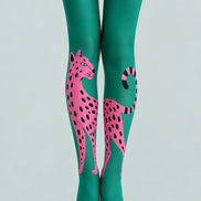 Pop Art Cheetah Print Tights Hosiery Pantyhose L69-6