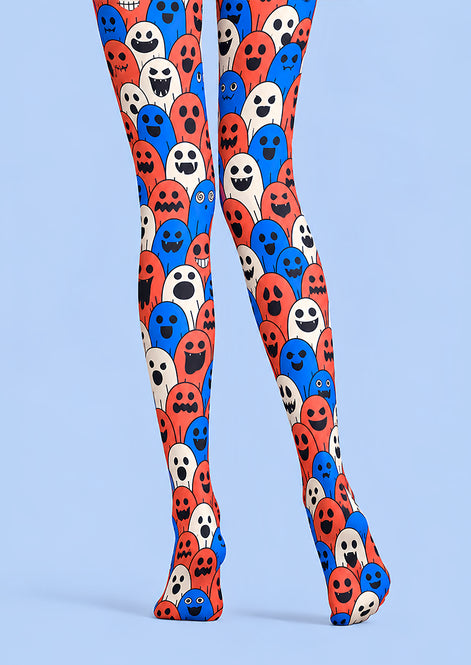 Fun Ghost Pattern Halloween Tights Pantyhose L69-60