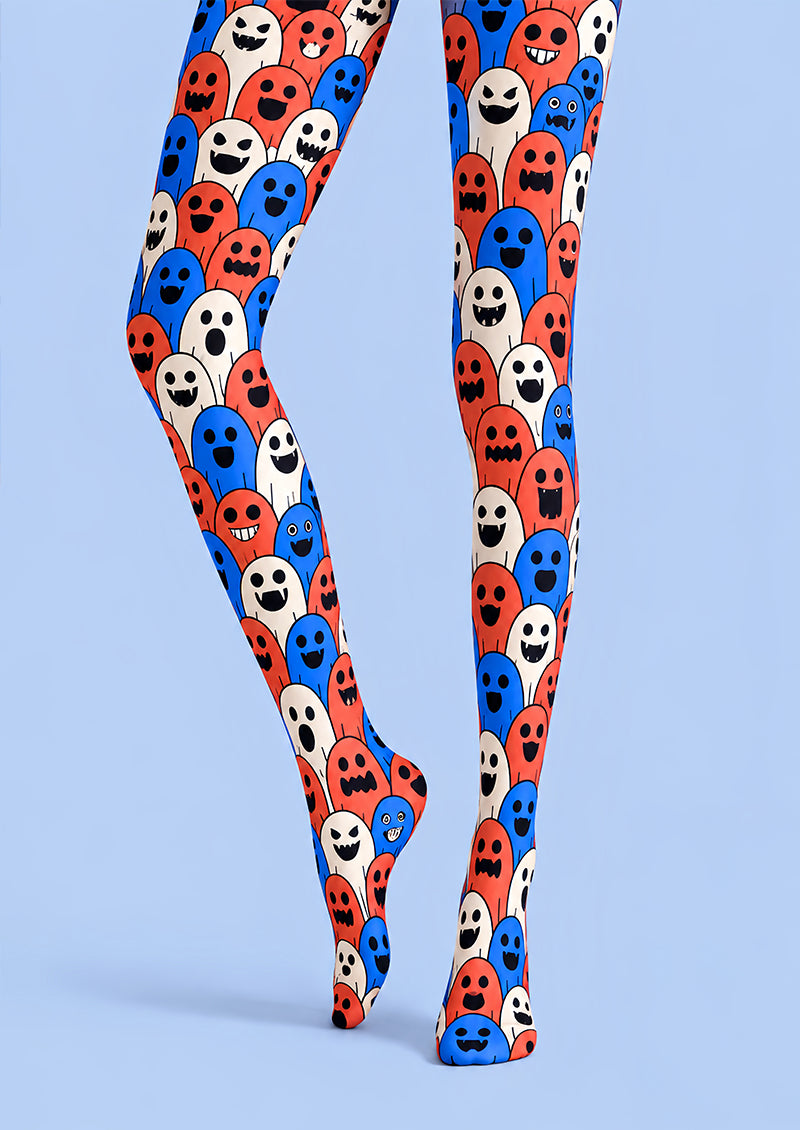Fun Ghost Pattern Halloween Tights Pantyhose L69-60