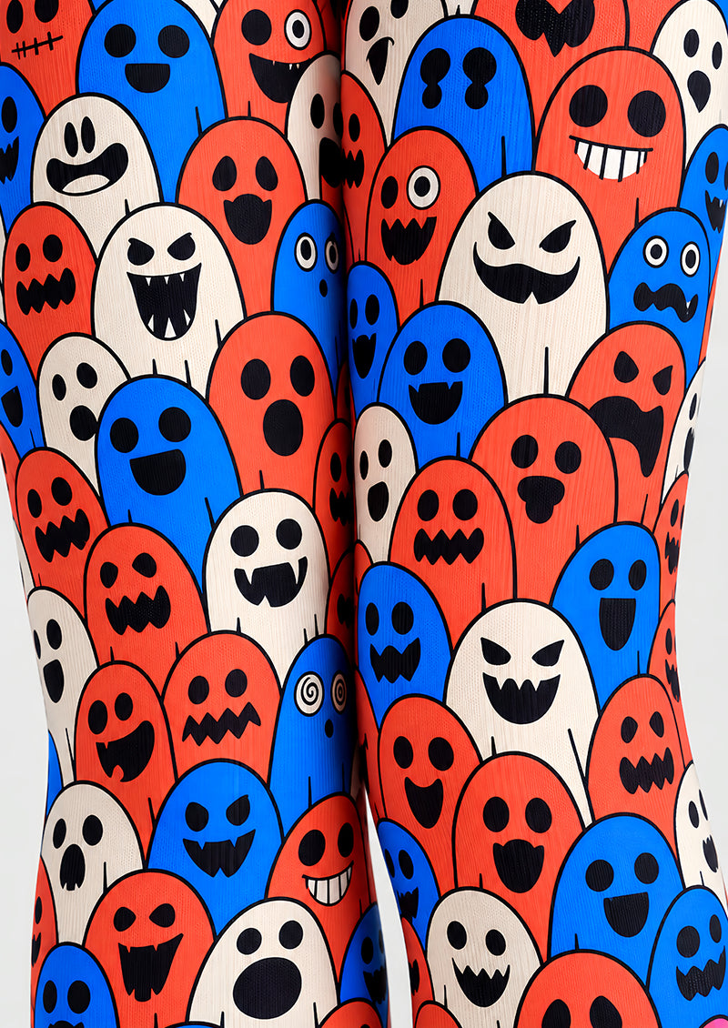 Fun Ghost Pattern Halloween Tights Pantyhose L69-60