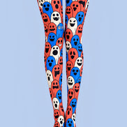 Fun Ghost Pattern Halloween Tights Pantyhose L69-60