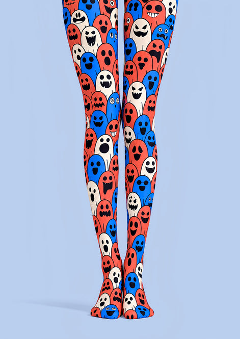 Fun Ghost Pattern Halloween Tights Pantyhose L69-60