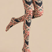 Halloween Bat Floral Bow Tights Hosiery Pantyhose L69-61