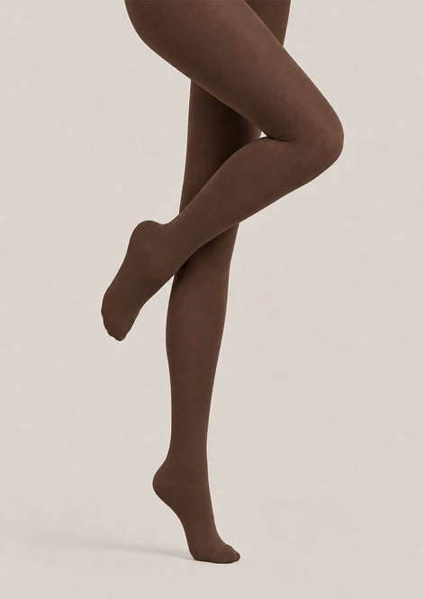 Chocolate Brown Tights Solid Color Everyday Pantyhose L69-66