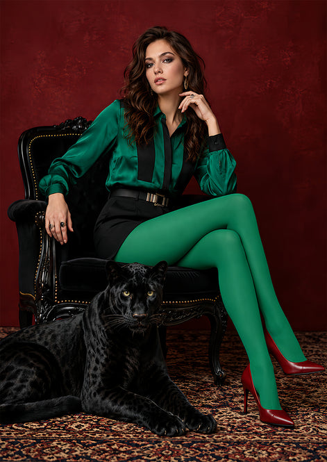 Emerald Green Party Tights Solid Color Pantyhose L69-67