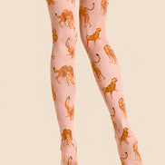 Whimsical Cheetah Tights Hosiery Pantyhose L69-7