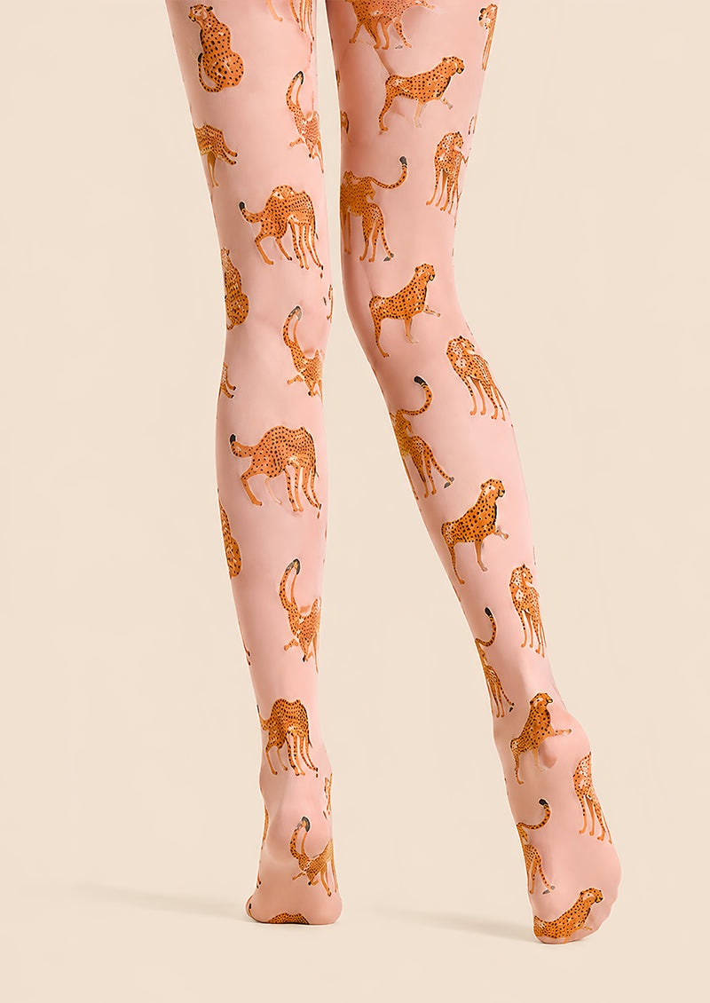 Whimsical Cheetah Tights Hosiery Pantyhose L69-7