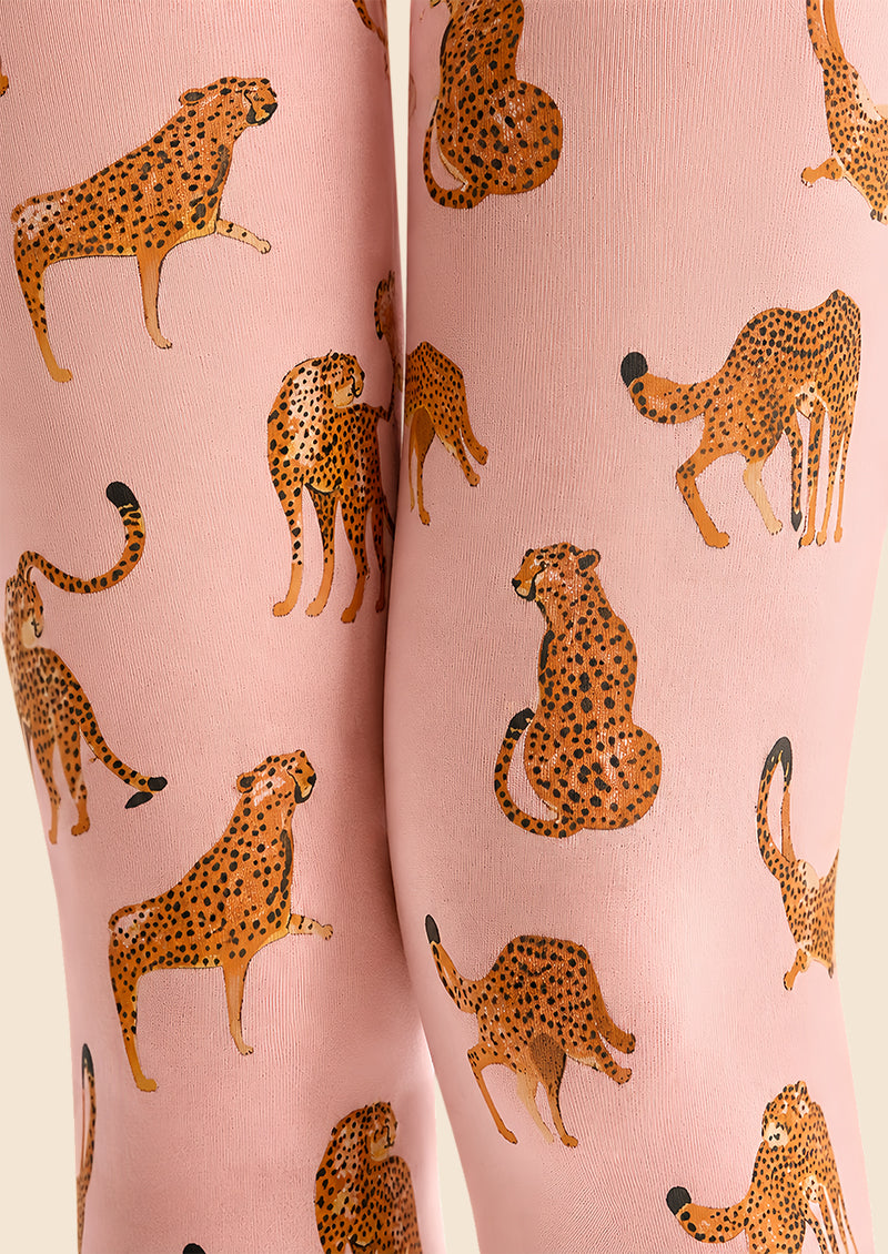 Whimsical Cheetah Tights Hosiery Pantyhose L69-7