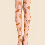 Whimsical Cheetah Tights Hosiery Pantyhose L69-7