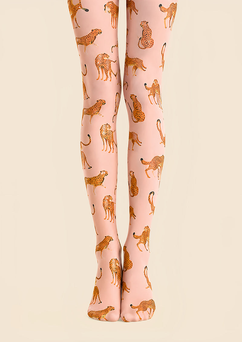 Whimsical Cheetah Tights Hosiery Pantyhose L69-7