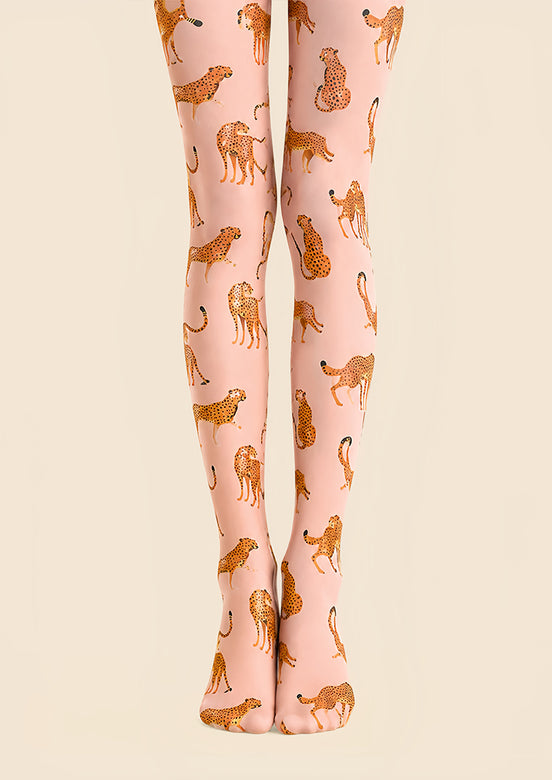 Whimsical Cheetah Tights Hosiery Pantyhose L69-7