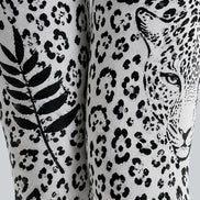 Black White Leopard Print Tights Pantyhose L69-9