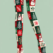 Snowman Christmas Patchwork Tights Hosiery Pantyhose Z610-12
