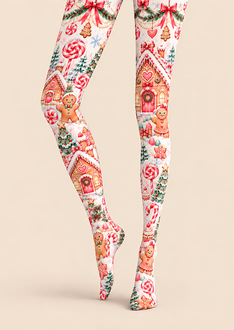 Gingerbread House Christmas Tights Hosiery Pantyhose Z610-26