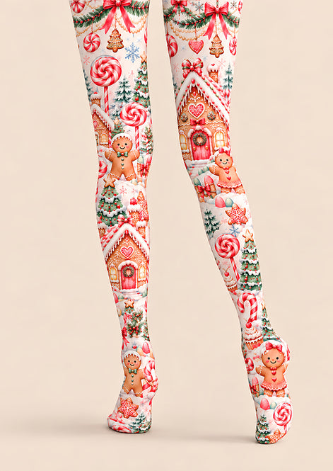 Gingerbread House Christmas Tights Hosiery Pantyhose Z610-26
