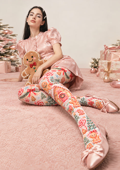Gingerbread House Christmas Tights Hosiery Pantyhose Z610-26