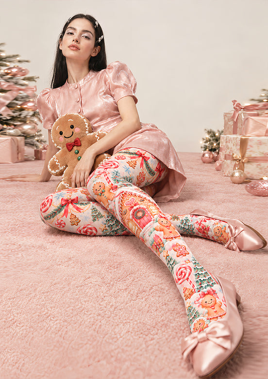 Gingerbread House Christmas Tights Hosiery Pantyhose Z610-26