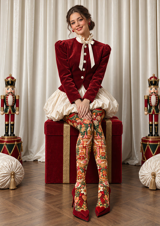 Gingerbread Castle Print Tights Hosiery Pantyhose Z610-27