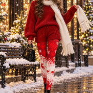 Reindeer Sleigh Print Tights Hosiery Pantyhose Z610-28
