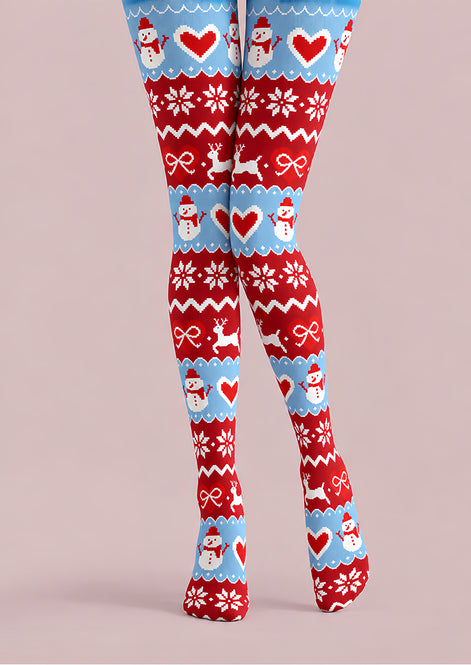 Snowman Reindeer Pattern Christmas Tights Hosiery Pantyhose Z610-30