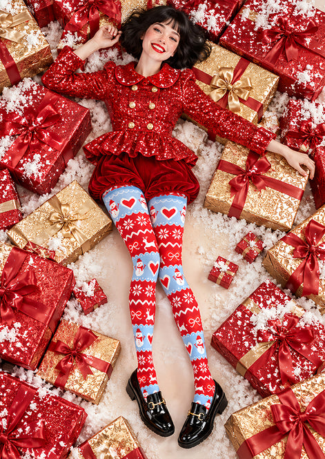 Snowman Reindeer Pattern Christmas Tights Hosiery Pantyhose Z610-30